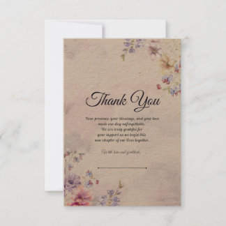 Classic Wedding Thank You Card for Guests