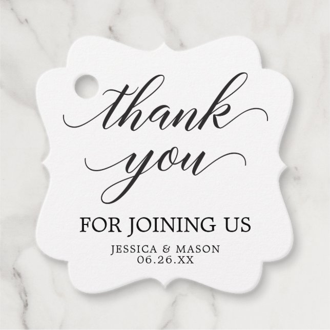 Classic Wedding Thank You Favor Tag (Front)