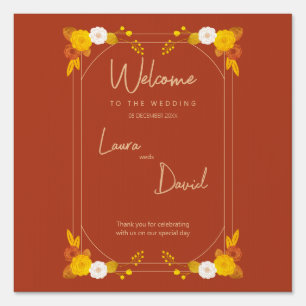 Classic Wedding Theme Welcome Board Sign