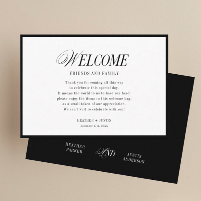 Classic Wedding Welcome Gift Bag Place Cards (Creator Uploaded)