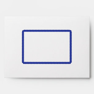 Classic Wedding White Blue Rope Watercolor Stripe Envelope