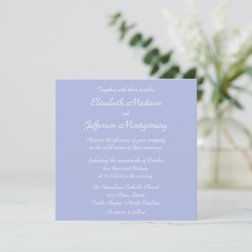 Classic Wedgewood Blue 1 Wedding Invitation Zazzle