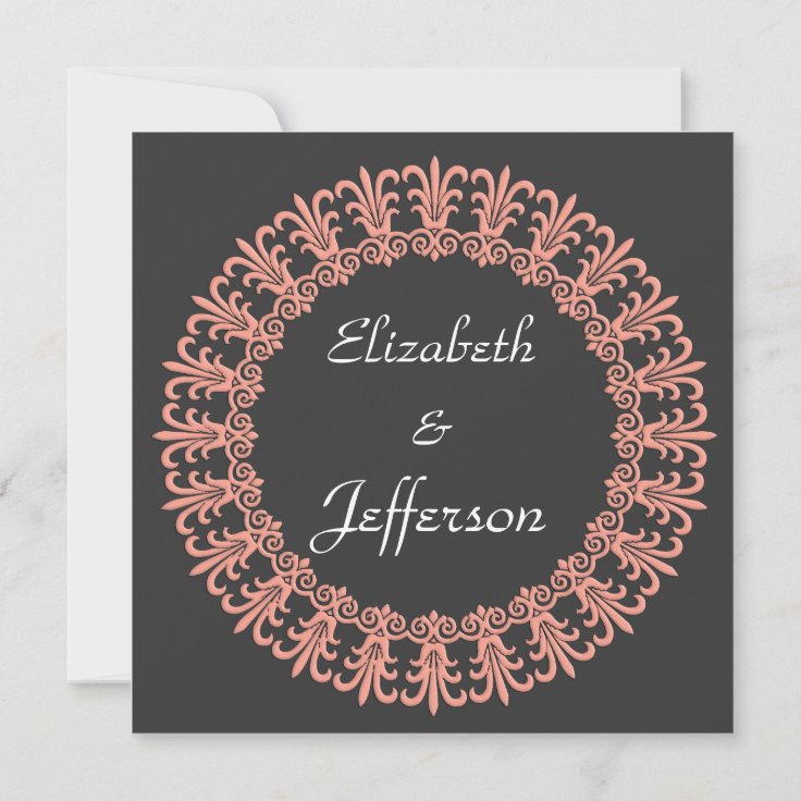 Classic Wedgewood Pink 3 Wedding Invitation Zazzle