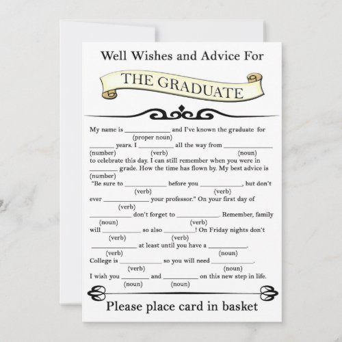 Classic Well Wishes and Advice for the Graduate Invitation