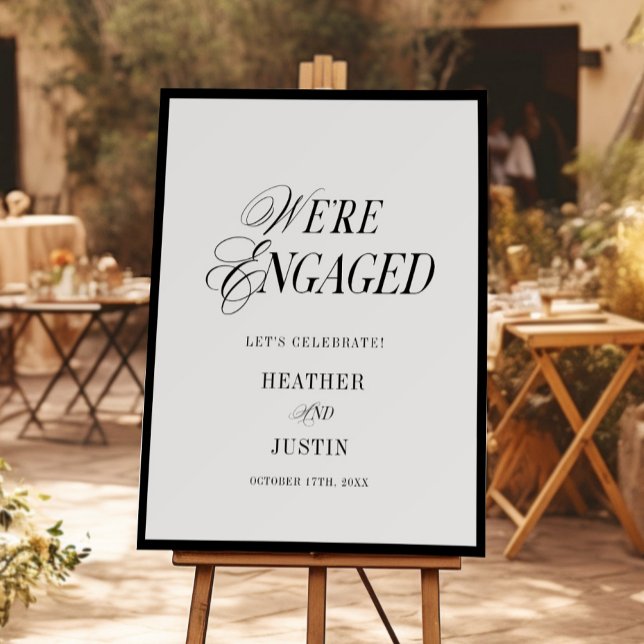 Classic We're Engaged Simple Engagement Welcome Foam Board (Creator Uploaded)