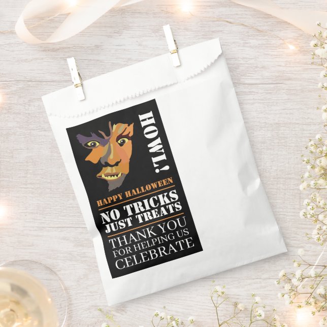 Classic Werewolf, Halloween Party Favor Bag (Clipped)