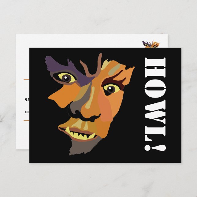 Classic Werewolf, Halloween Party Invitation (Front/Back)