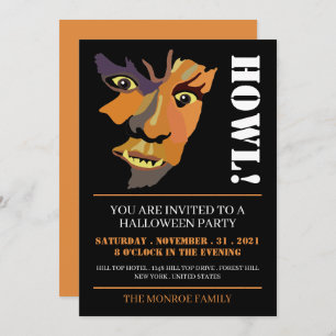 Classic Werewolf, Halloween Party Invitation