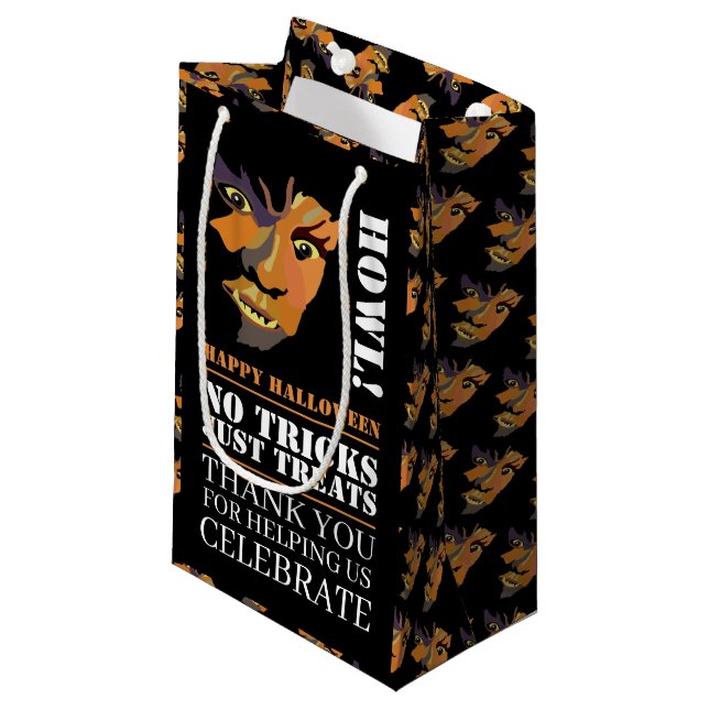 Classic Werewolf, Halloween Party Small Gift Bag (Front Angled)