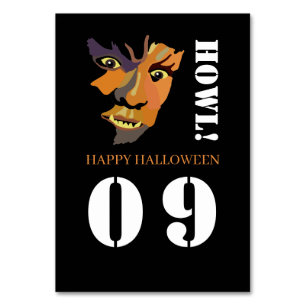 Classic Werewolf, Halloween Party Table Number