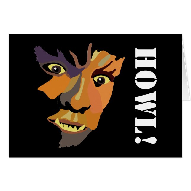 Classic Werewolf,  Happy Halloween (Front Horizontal)