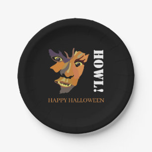 Classic Werewolf, Happy Halloween Paper Plates