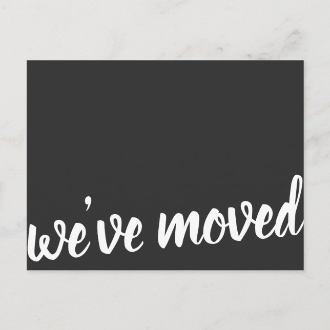 Classic We've Moved Black Moving Announcement Postcard (Front)