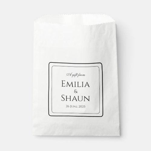 Classic White and Black Favor Bags