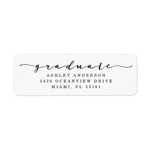 Classic White and Black Graduation Address Labels