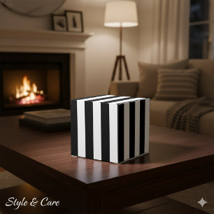 Classic White and Black Striped Classic 2x2x2 Favor Boxes