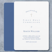 classic white and blue First Communion boy
