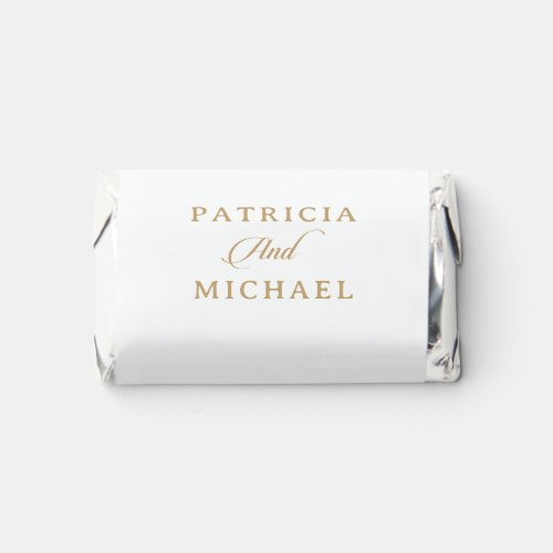Classic White and Gold Calligraphy Wedding Hershey's Miniatures