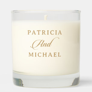 Classic White and Gold Calligraphy Wedding Scented Candle