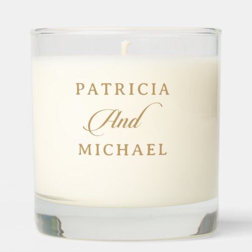 Classic White and Gold Calligraphy Wedding Scented Candle