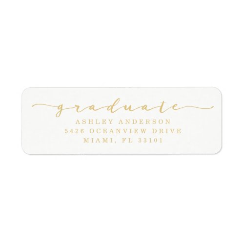 Classic White and Gold Graduation Address Labels