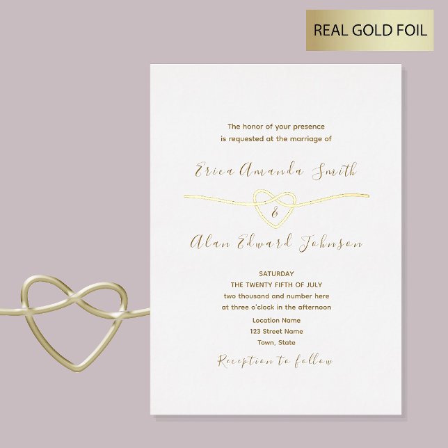 Classic White and Gold Wedding Foil Invitation (Creator Uploaded)