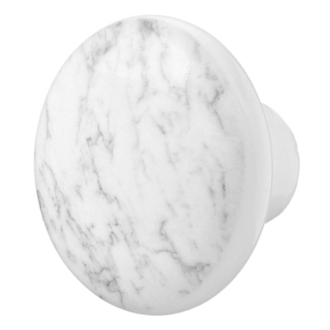 Classic white and gray marble texture image ceramic knob (Right)