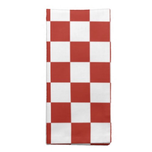 Classic White and Red Checkerboard Cloth Napkin