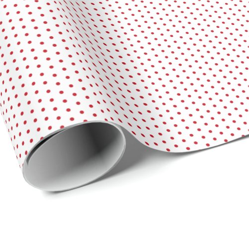 Classic White And Red Tiny Polka Dots Christmas Wrapping Paper