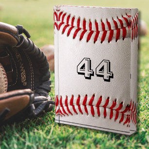 Classic White Baseball with Custom Jersey Number Acrylic Award