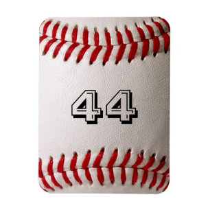 Classic White Baseball with Custom Jersey Number Magnet