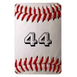Classic White Baseball with Custom Jersey Number Magnet