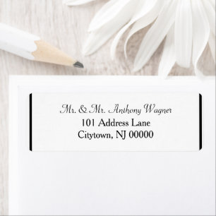 Classic White Black Wedding Address Labels