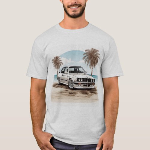 Classic White BMW M3 Tee _ Timeless Beach Style