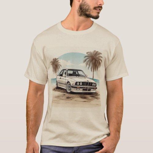 Classic White BMW M3 Tee _ Timeless Beach Style