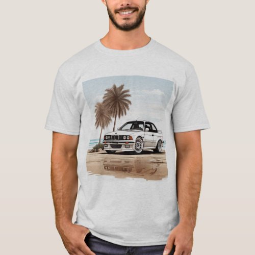 Classic White BMW M3 Tee _ Timeless Beach Style