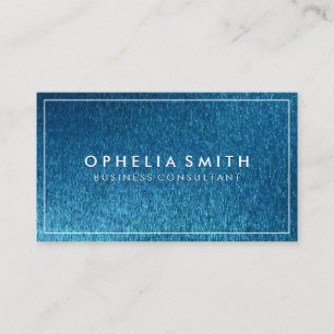 Classic White Border Blue Shiny Background Business Card