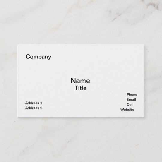 Classic White Business Cards Template