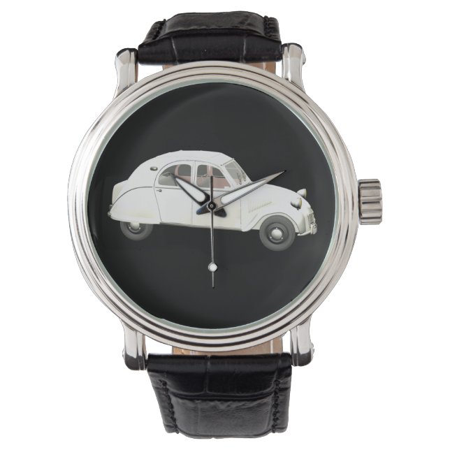 Classic White Citroen 2CV Watch (Front)