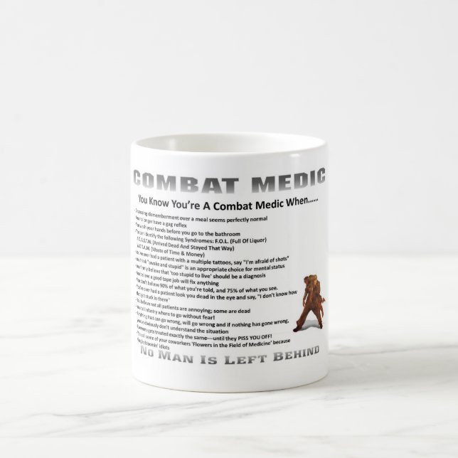 Classic White Coffee Mug Army Combat Medic (Center)