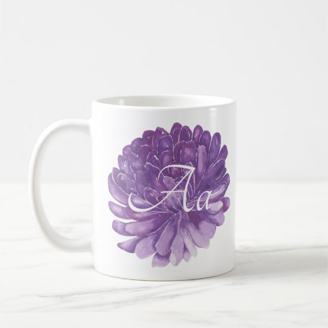 Classic white coffee mug "Lavender Flower" (Left)