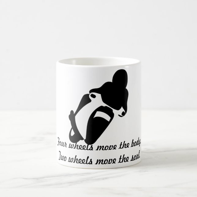 Classic White Coffee Mug Motorcycle (Center)