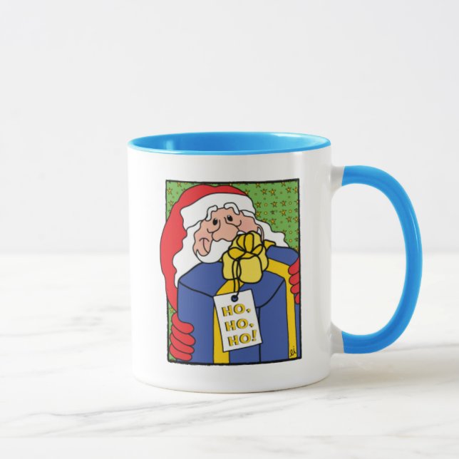 Classic white coffee mug Santa Claus "Ho, Ho, Ho" (Right)