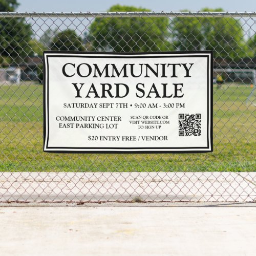 Classic White Community Yard Sale Banner