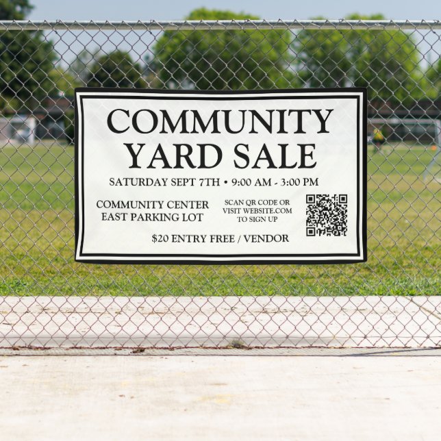 Classic White Community Yard Sale Banner (Insitu)