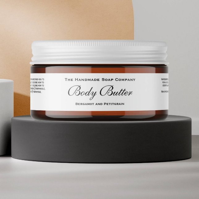 Classic White Cosmetics Body Butter Jar Label (Creator Uploaded)