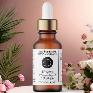 Classic white cosmetics dropper bottle label logo