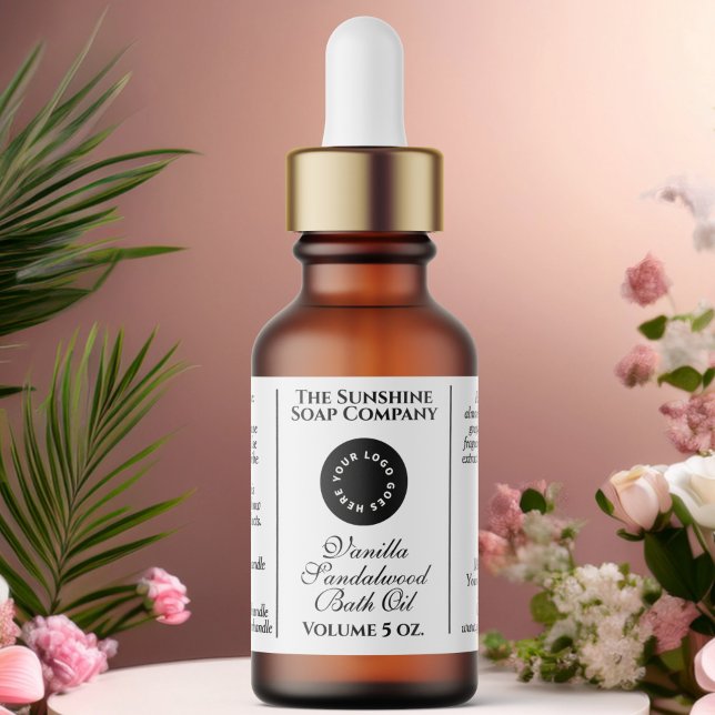 Classic white cosmetics dropper bottle label logo (Creator Uploaded)