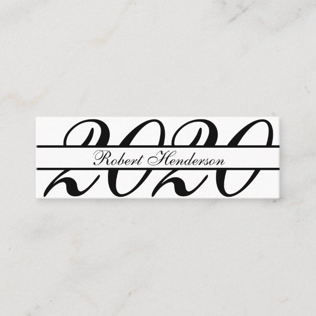 Classic white elegant insert card graduation name (Front)