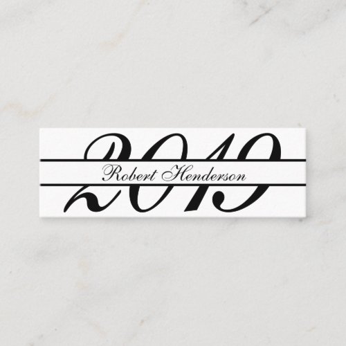 Classic white elegant insert card graduation name